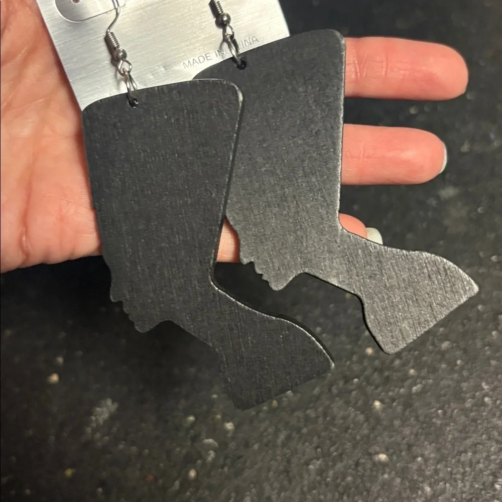 Plus One Black Silhouette Earrings